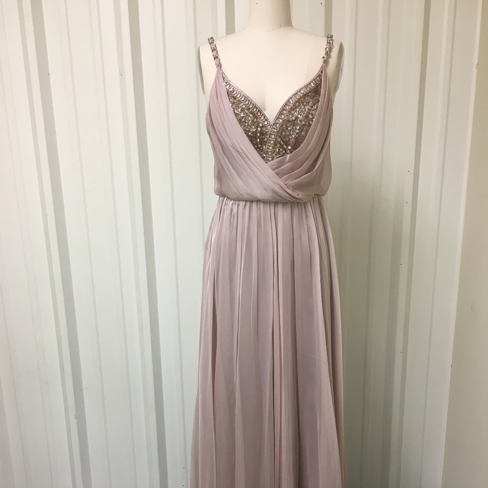 1920s Great Gatsby Inspired Prom Dress in Blush